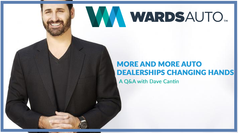 Dave Cantin, an automotive industry expert, wearing a black v-neck and suit jacket, posing for a photo for Wards Auto.